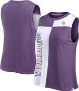 FANATICS Women's Fanatics Branded Purple/White Minnesota Vikings Script Color Block Tank Top