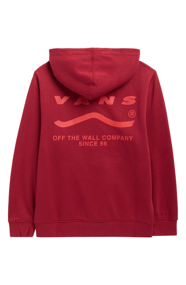 Vans Kids' Determined Logo Pullover Hoodie, Alternate, color, Bordeaux