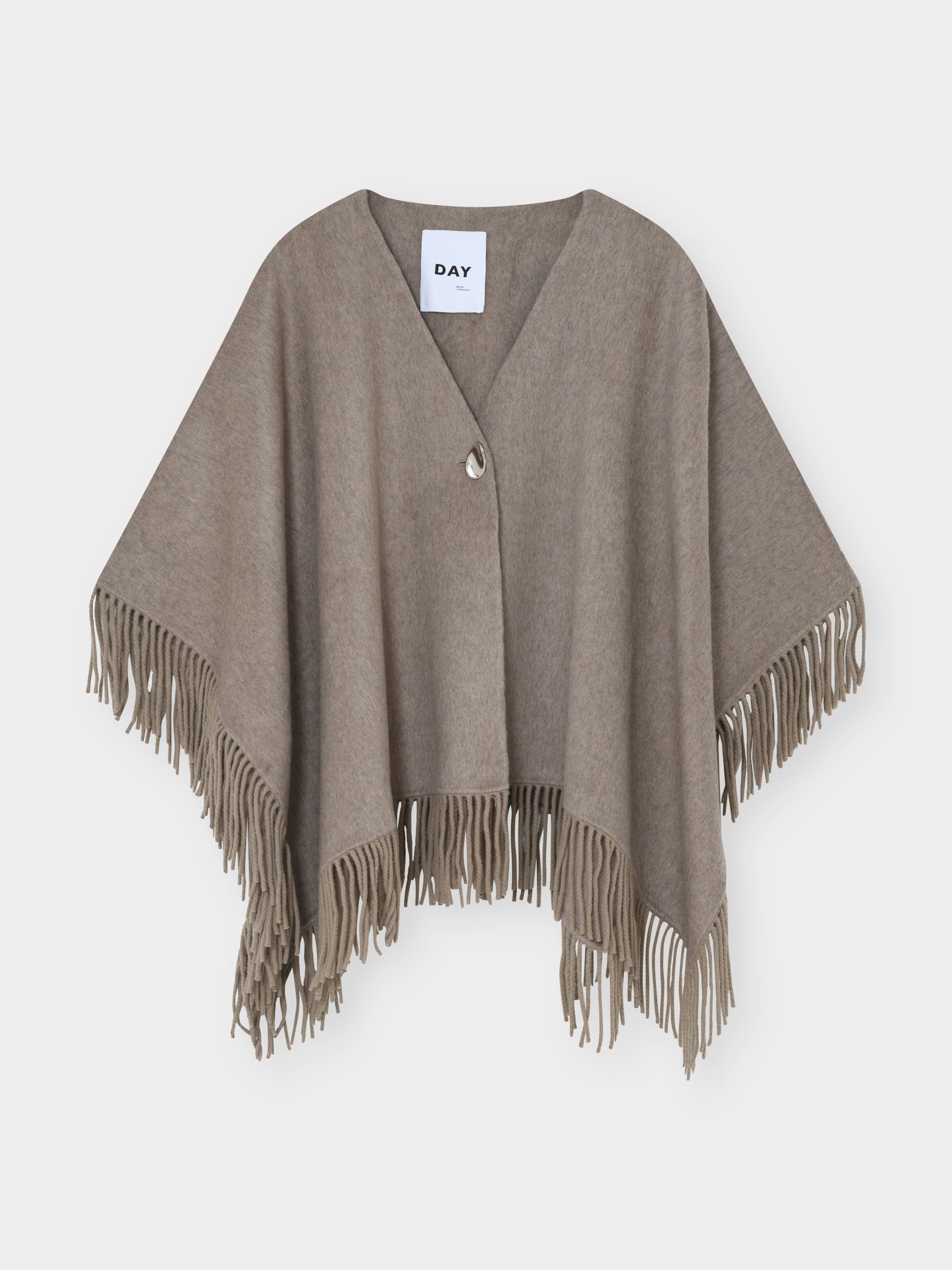 Fringed Open Front Poncho - image 2