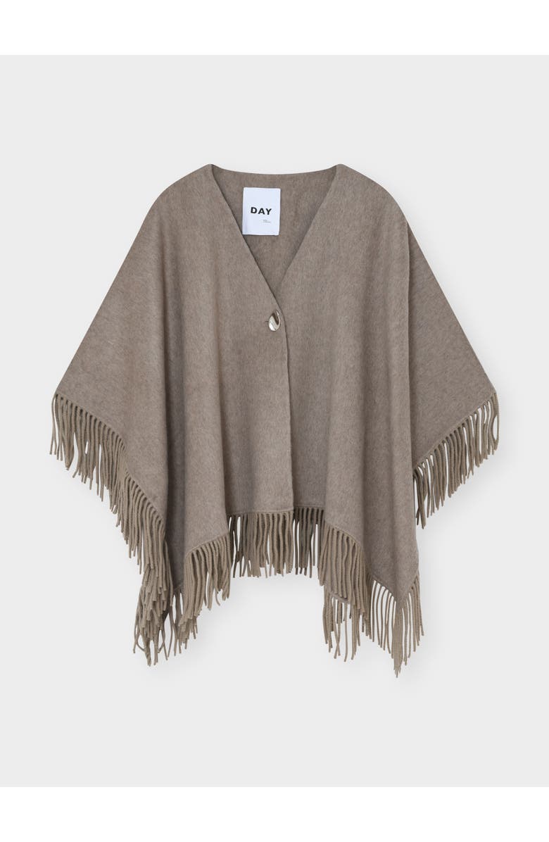 DAY Birger et Mikkelsen Fringed Open Front Poncho, Alternate, color, Beige Melange