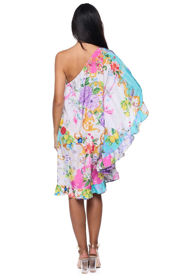 One-Shoulder Ruffle Dress, Alternate, color, PINK
