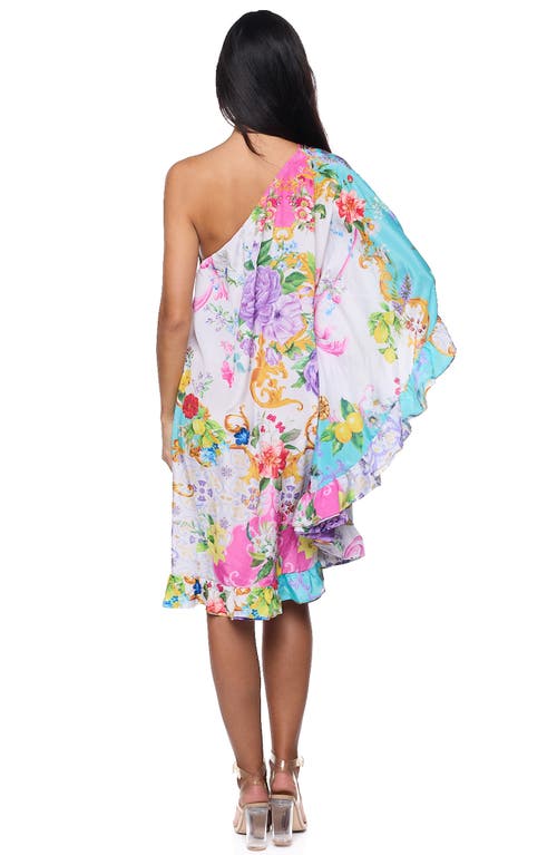 Ranee's Ranees One-shoulder Ruffle Dress In Pink