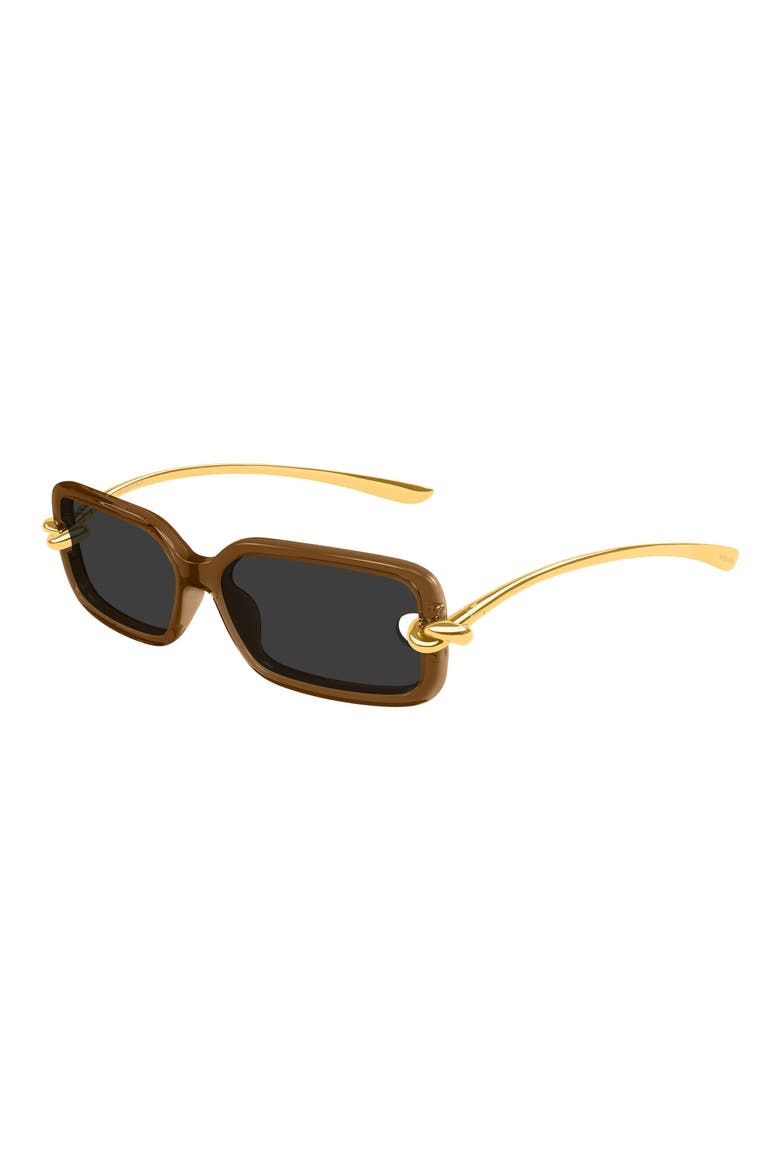 56mm Rectangular Sunglasses, Alternate, color, BROWN