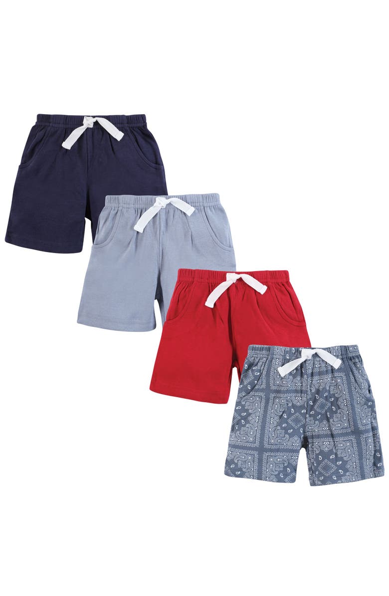 Hudson Baby Shorts-Bottoms 4-Pack, Main, color, Blue Bandana