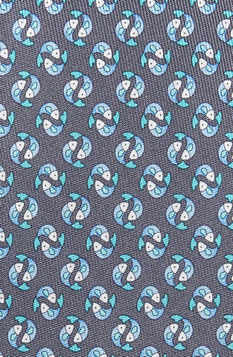 FERRAGAMO Salvatore Ferragamo Ittico Fish Print Silk Tie, Alternate, color, 
