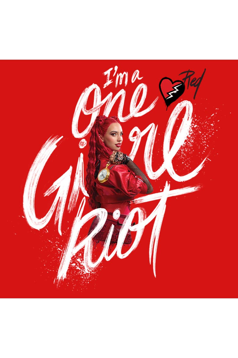 Girls' I'm a One Girl Riot Graphic Short Sleeve T-Shirt, Alternate, color, Red