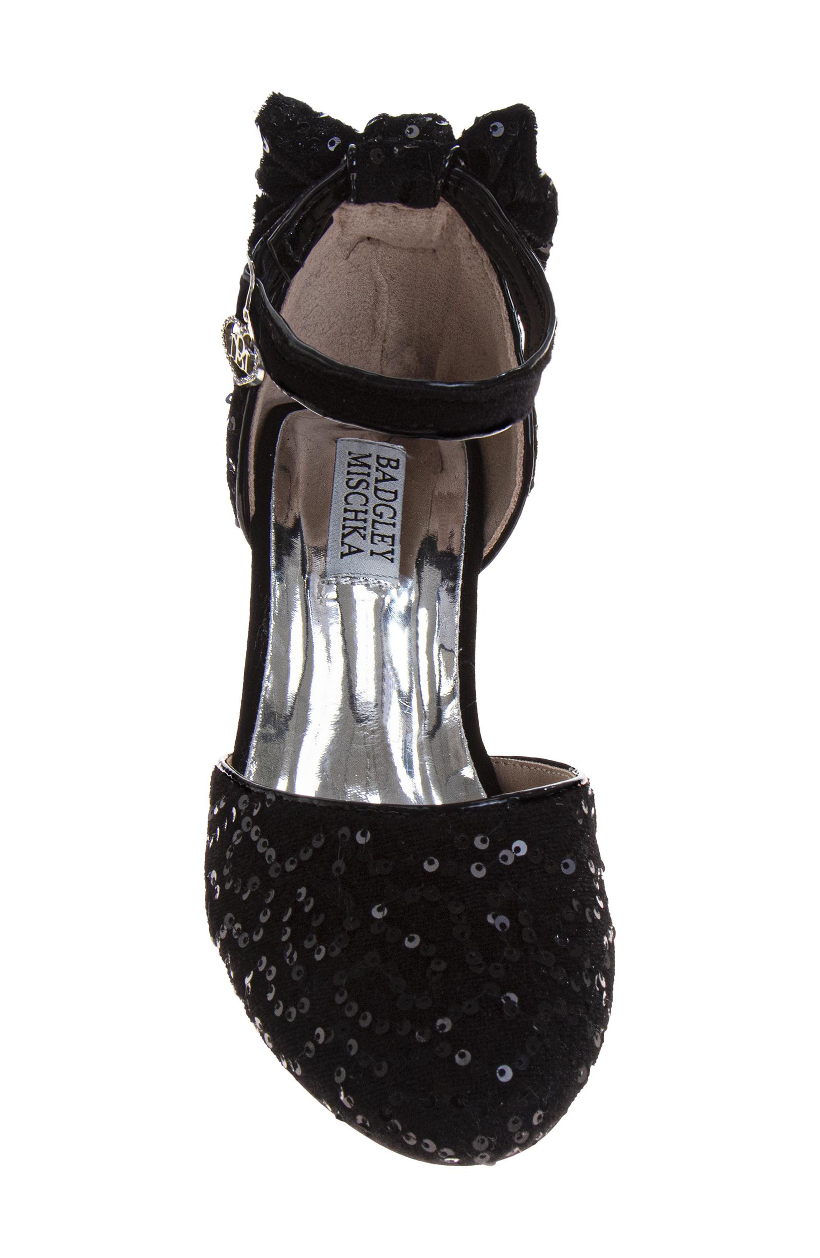 Kids' Velvet d'Orsay Pump, Alternate, color, BLACK VELVET