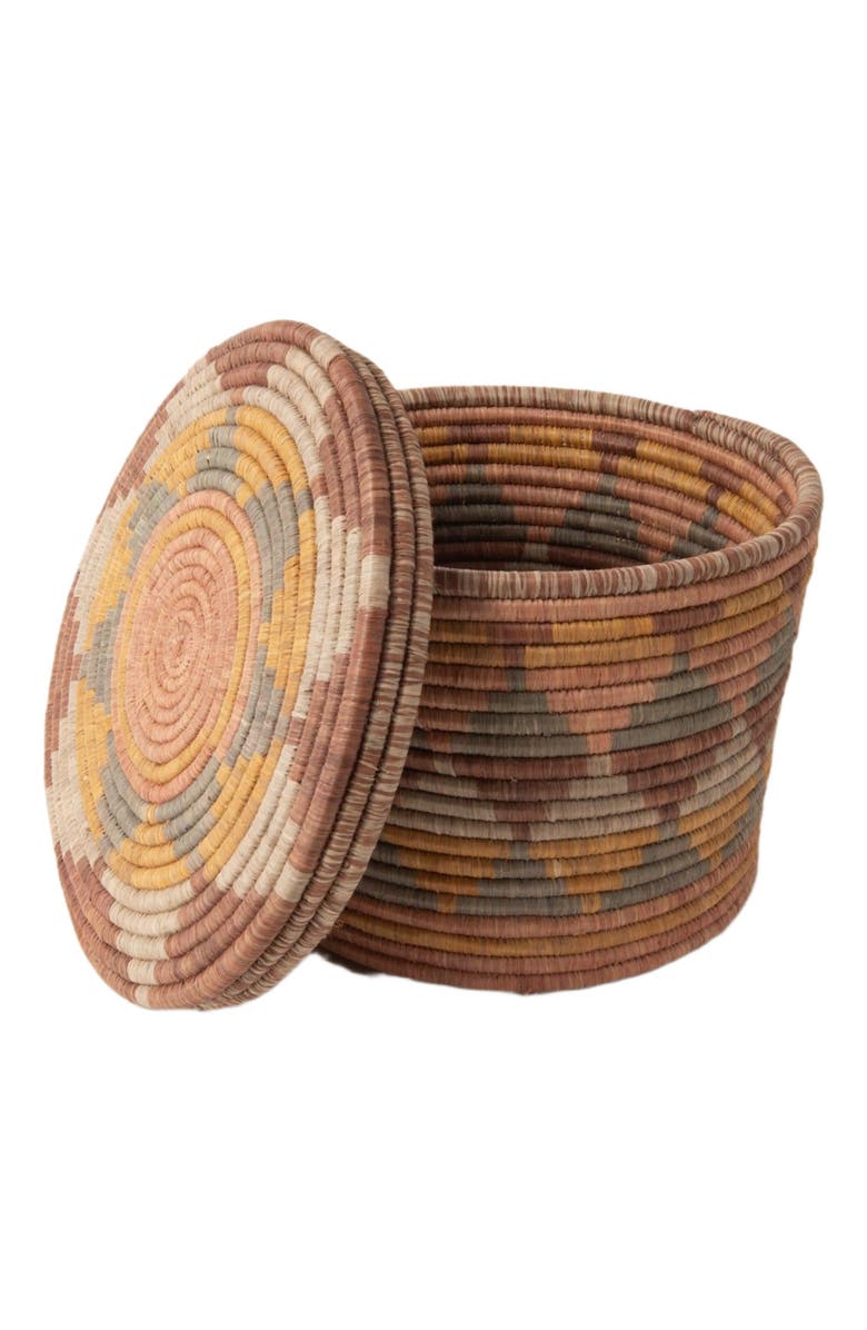 Maadili Collective Blossom Lidded Basket, Alternate, color, Natural