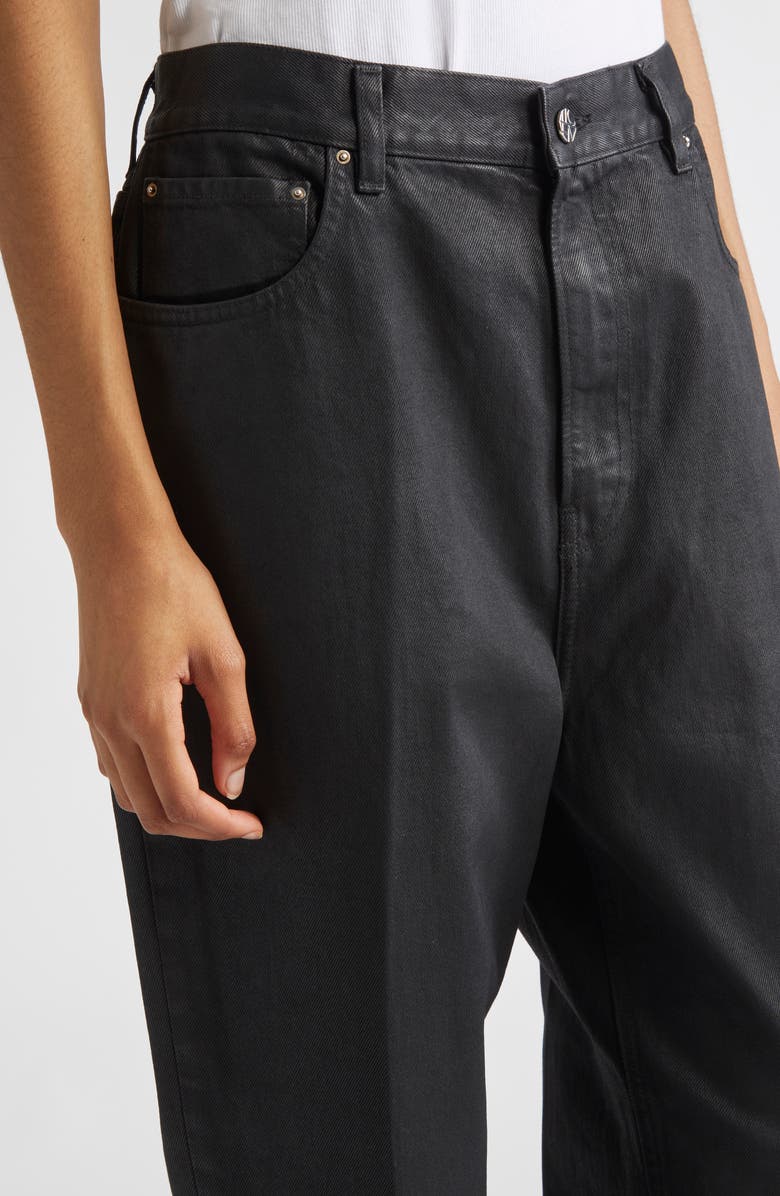 TOTEME Coated High Waist Tapered Jeans, Alternate, color, Coated Black 207
