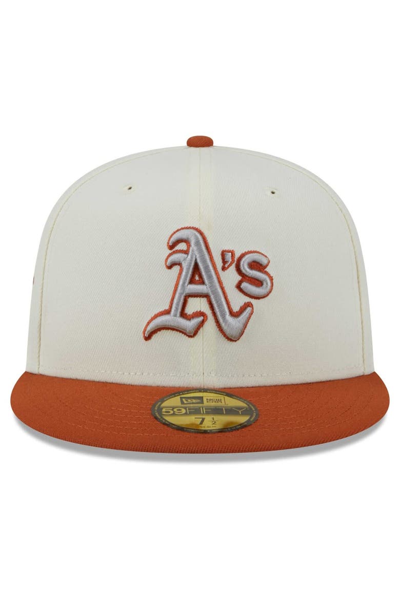 Men's New Era Cream/Orange Oakland Athletics 59FIFTY Fitted Hat, Alternate, color, Cream