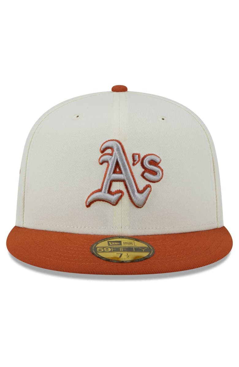 New Era Men's New Era Cream/Orange Oakland Athletics 59FIFTY Fitted Hat, Alternate, color, Cream