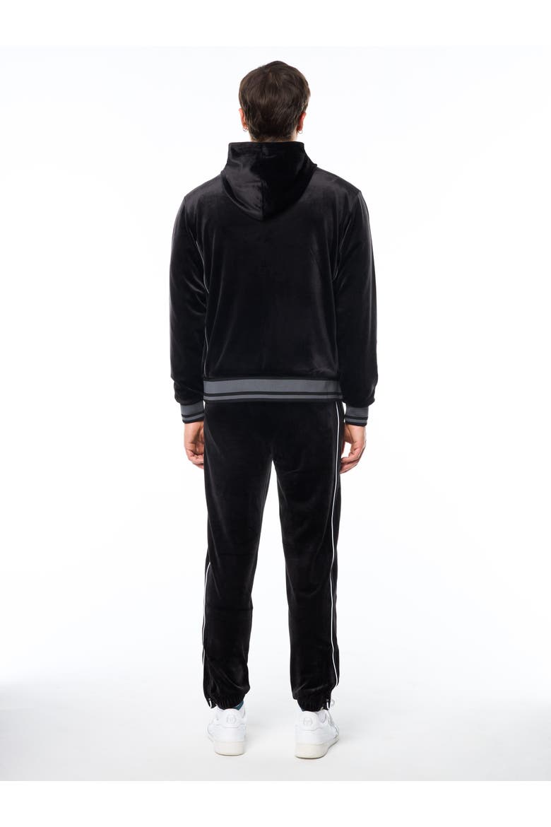 Viaggioa Reversible Velour Track Jacket, Alternate, color, BLACK BEAUTY