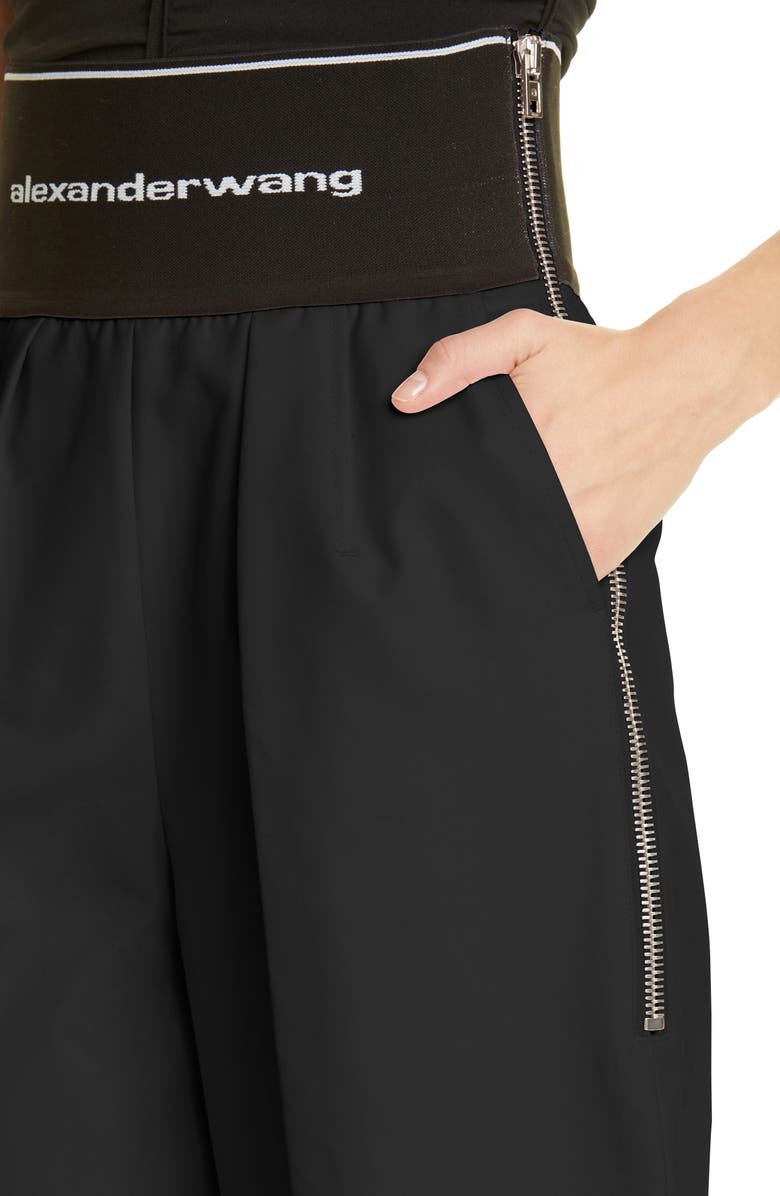 Alexander Wang Carrot High Waist Logo Pants, Alternate, color, 