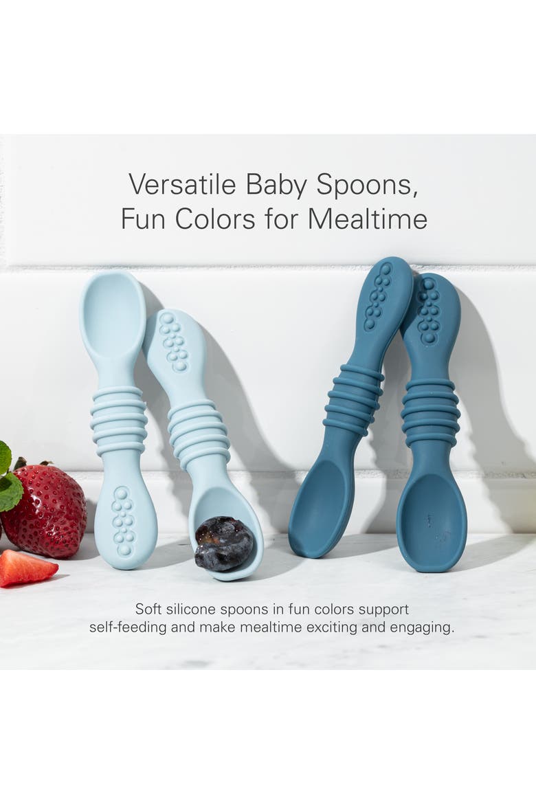 Baby Feeding Spoon Set 4-Piece, Alternate, color, Pastel Blue