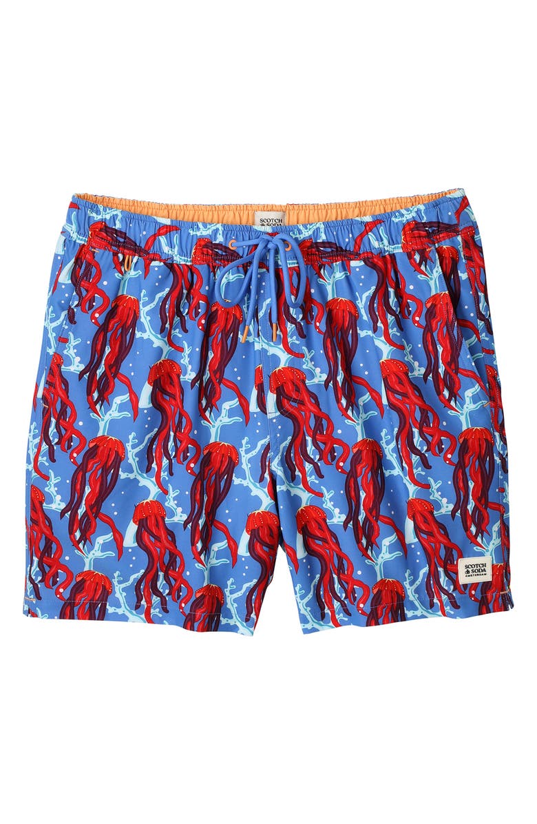 Scotch & Soda Under the Sea Swim Trunks, Alternate, color, Palace Blue