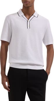 Bugatchi Waffle Stitch Polo Sweater