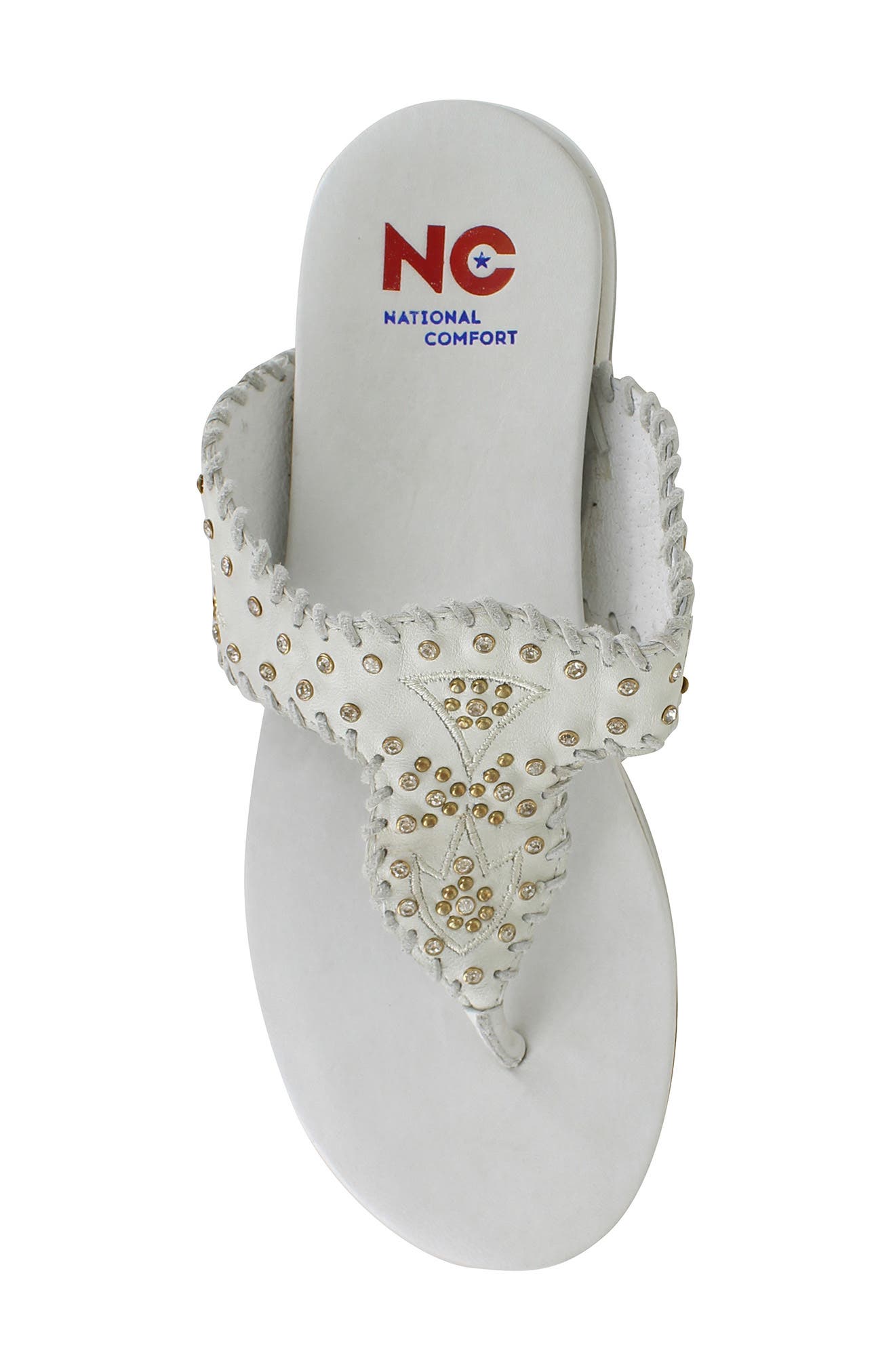 Kamara Crystal Embellished Platform Flip Flop, Alternate, color, ICE WHITE SUEDE