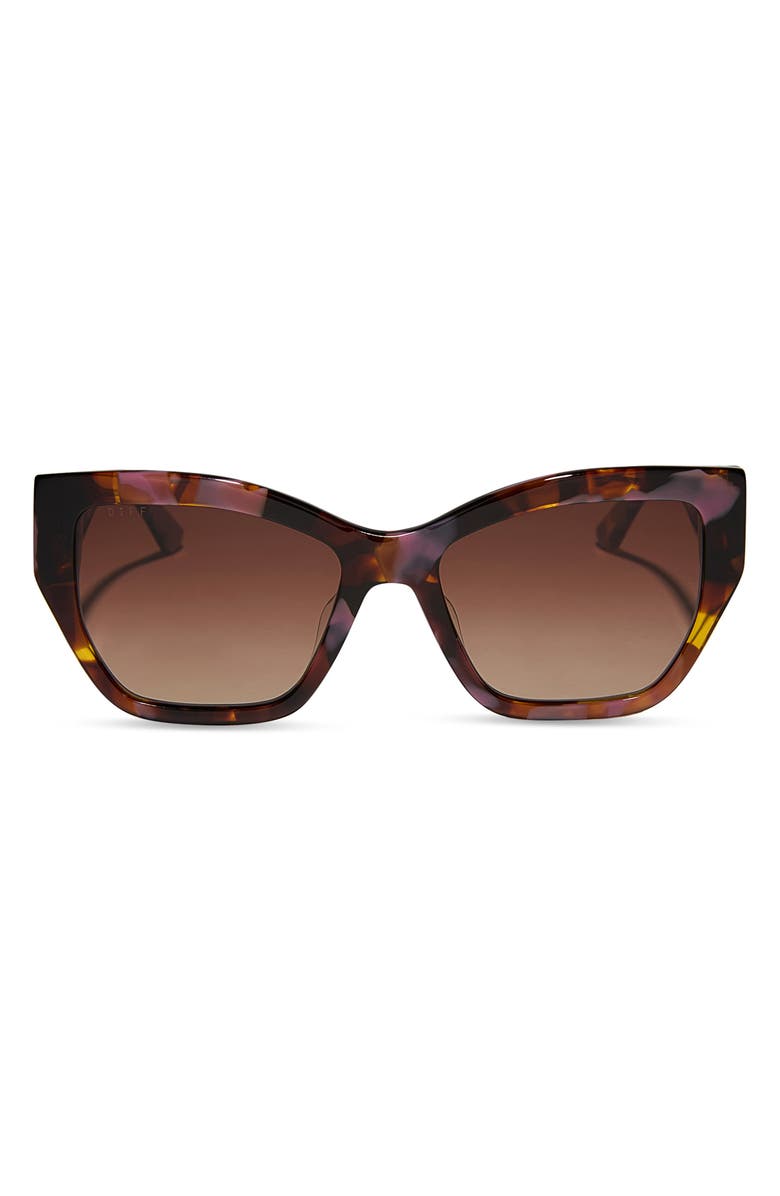 DIFF Vivienne 56mm Cat Eye Sunglasses, Main, color, Torino Tortoise