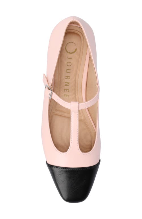 Journee Collection Thea T-strap Flat In Pink