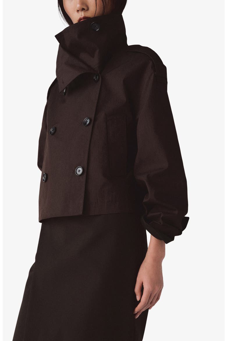 Crop Trench Jacket, Main, color, CHOCOLATE