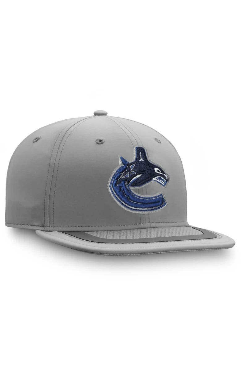 FANATICS Men's Fanatics Gray Vancouver Canucks Authentic Pro Home Ice Snapback Hat, Alternate, color, 