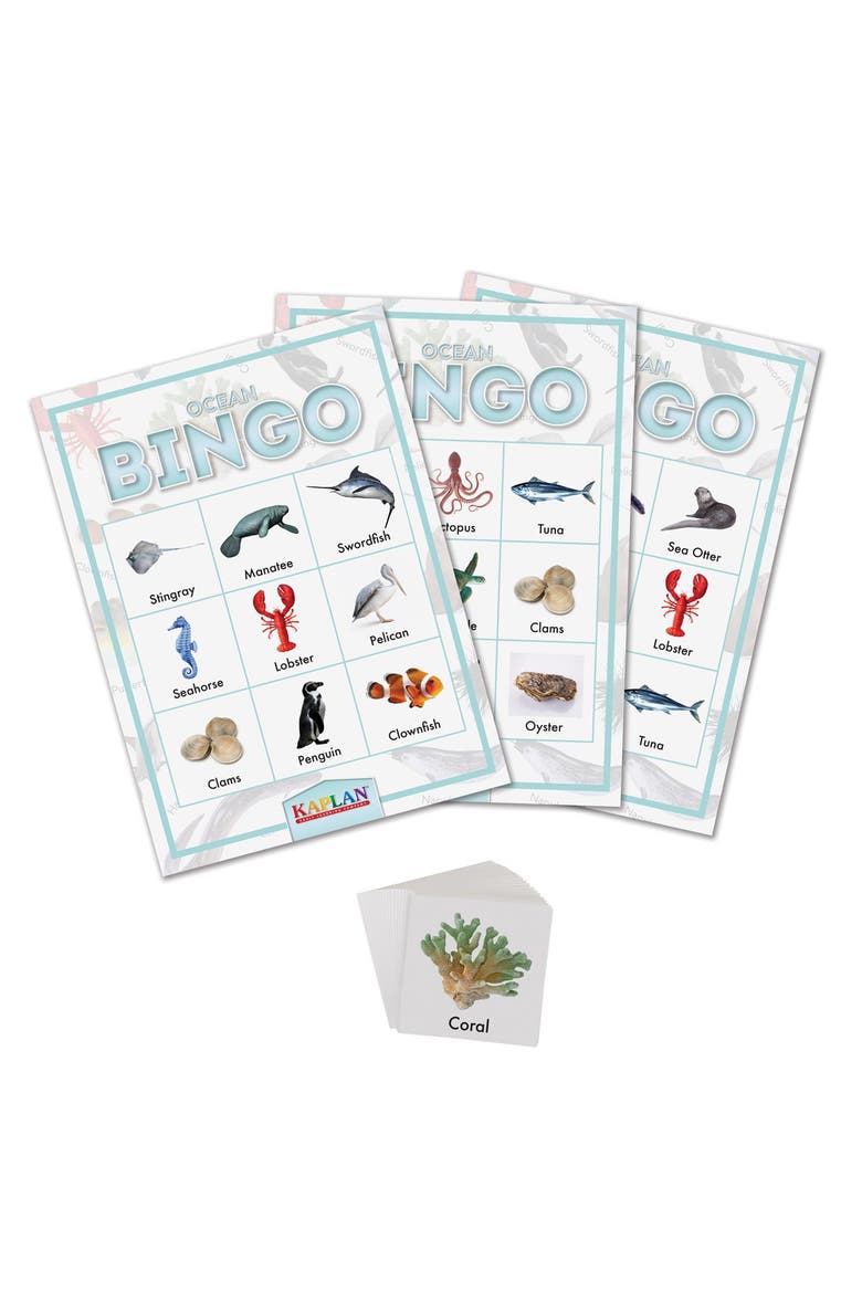 Ocean Bingo Learning Game, Alternate, color, Multicolored