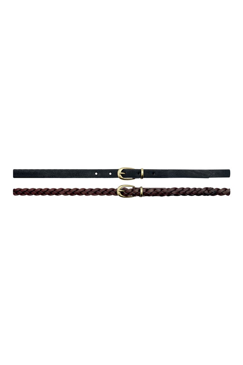 2-for-1 Belt Set, Main, color, DARK BROWN/ BLACK