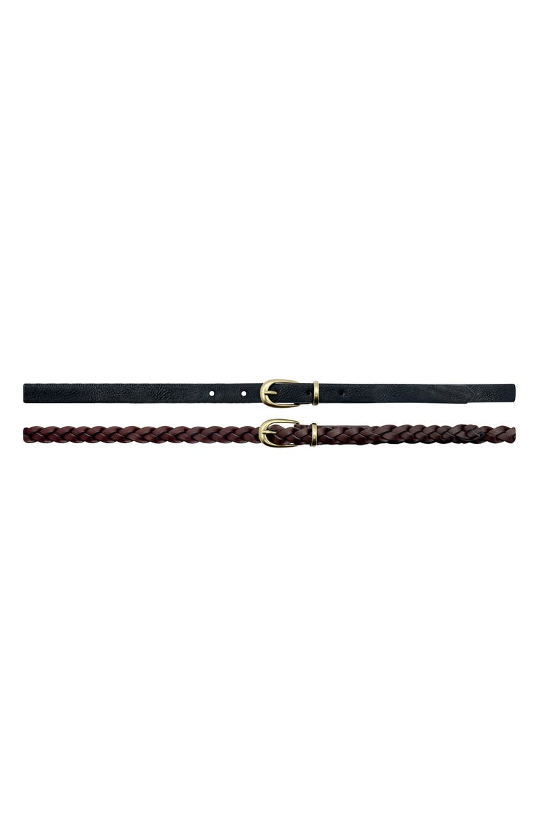 Linea Pelle 2-for-1 Belt Set, Main, color, Dark Brown/ Black