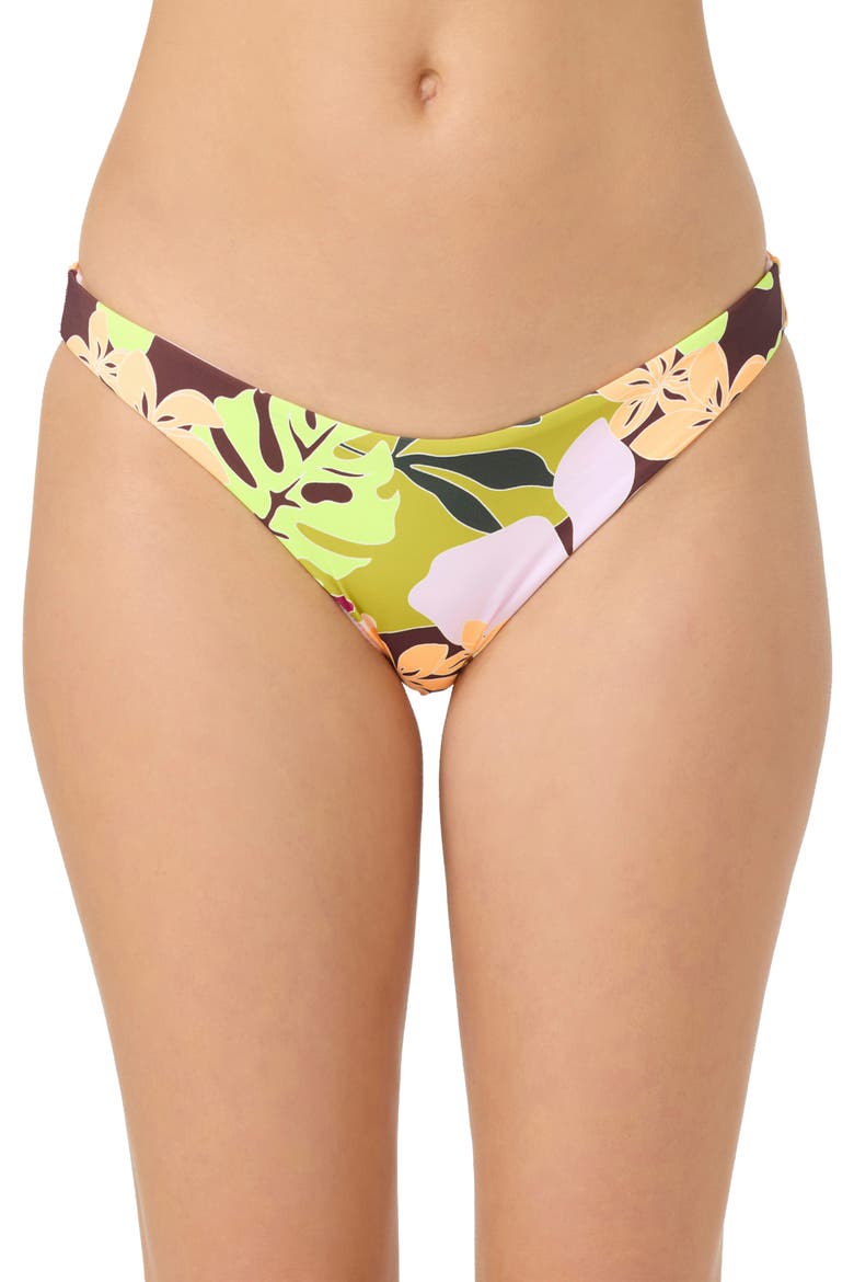 Leah Tropical Geo Rockley Bikini Bottoms, Main, color, YELLOW MULTI COLORED
