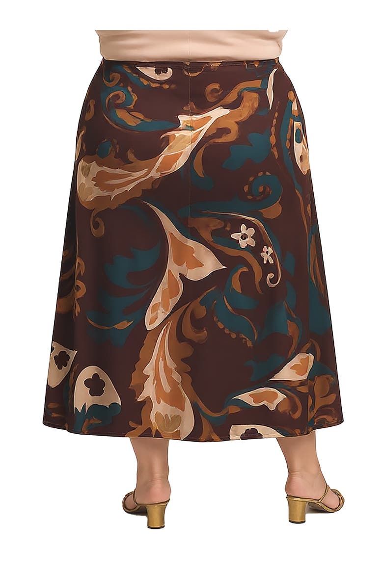 Elastic Waist Maxi Skirt Print, Alternate, color, Brown Multi