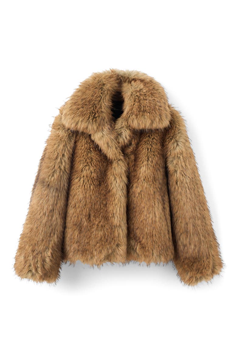 Selection Faux Fur Jacket, Alternate, color, BROWN