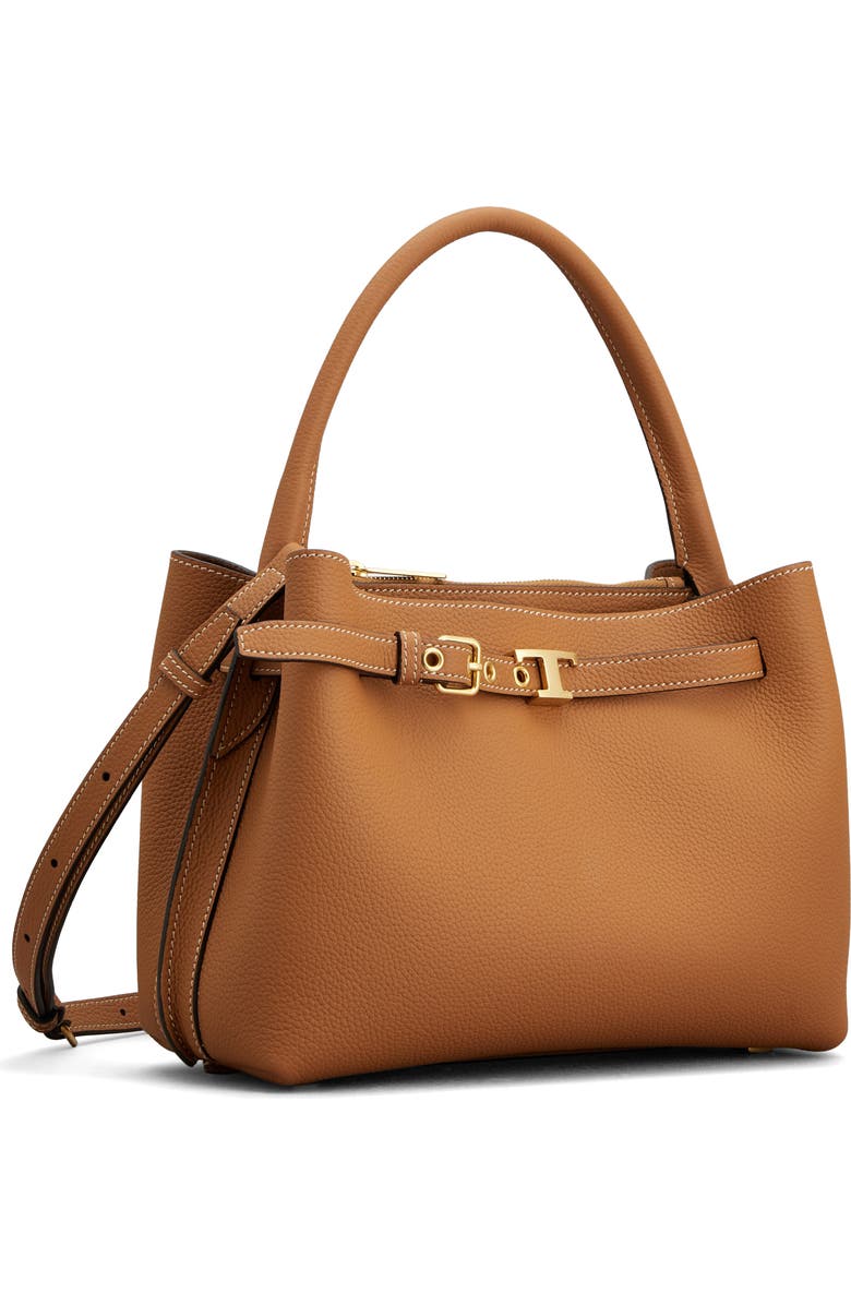 Tod's Mini T Timeless Leather Top Handle Bag, Alternate, color, Kenia Scuro