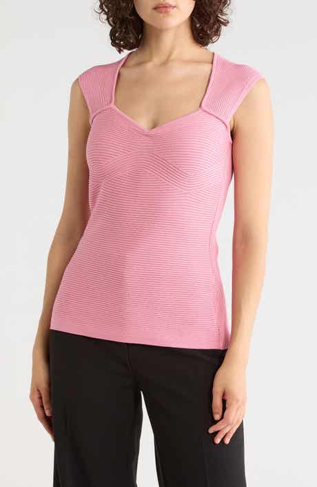 Fobertino Ribbed Square Neck Top