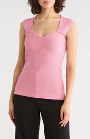 BOSS Fobertino Ribbed Square Neck Top