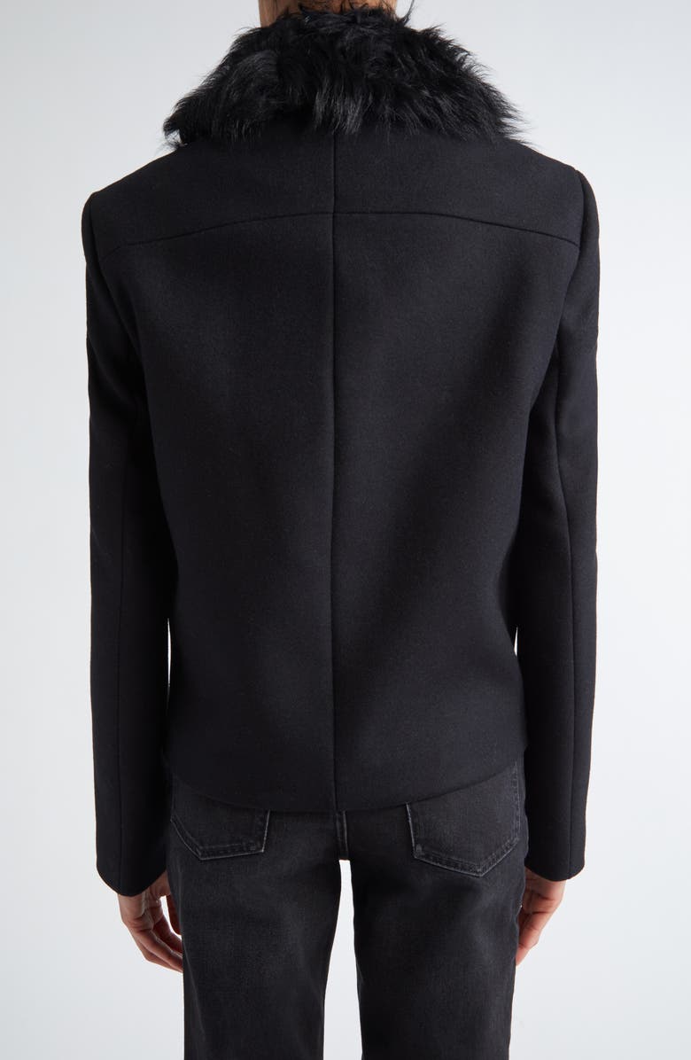 TOTEME Wool Blend Jacket with Removable Genuine Shearling Collar, Alternate, color, 