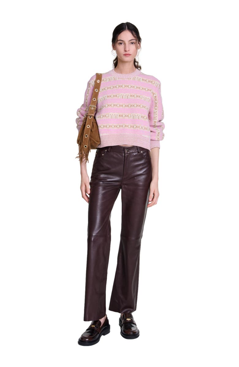 maje Leather trousers, Main, color, 