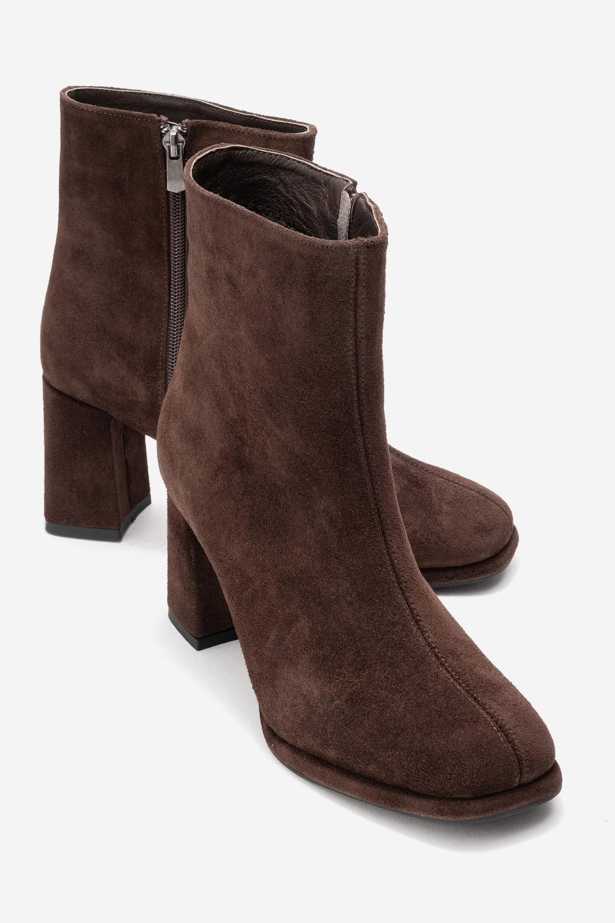 Forever & Always Shoes Napoli Leather Block Heel Boot, Alternate, color, Brown Suede