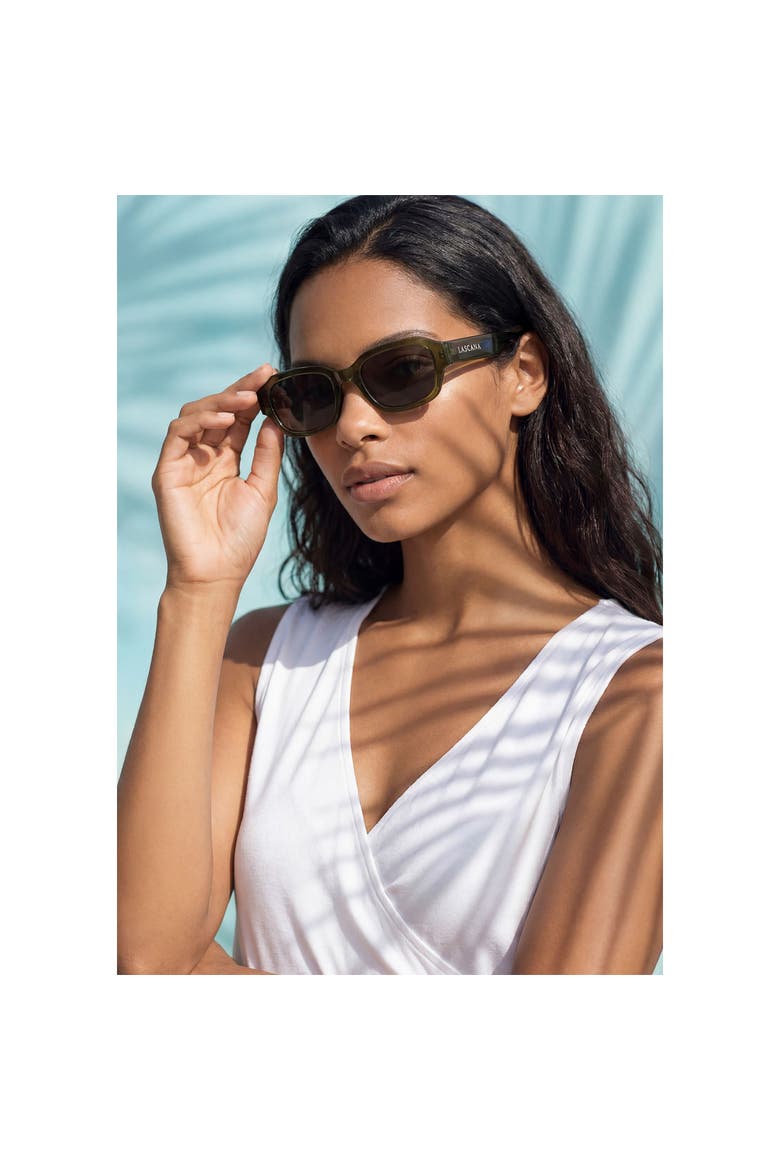 Small Rectangular Sunglasses, Alternate, color, Dark Green