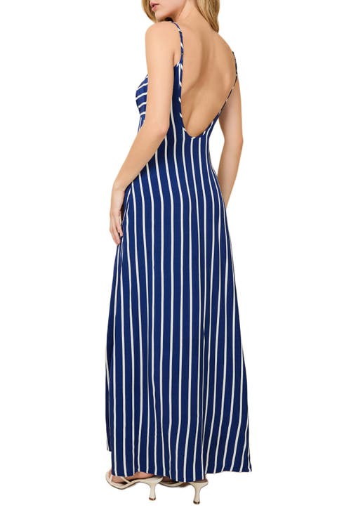 The Rosetta Stripe Sleeveless Maxi Dress
