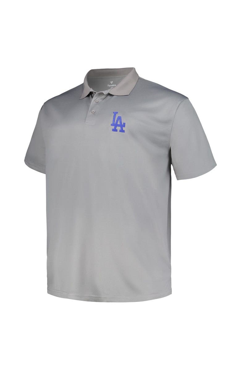 PROFILE Men's Profile  Heather Gray Los Angeles Dodgers Birdseye Polo, Alternate, color, 