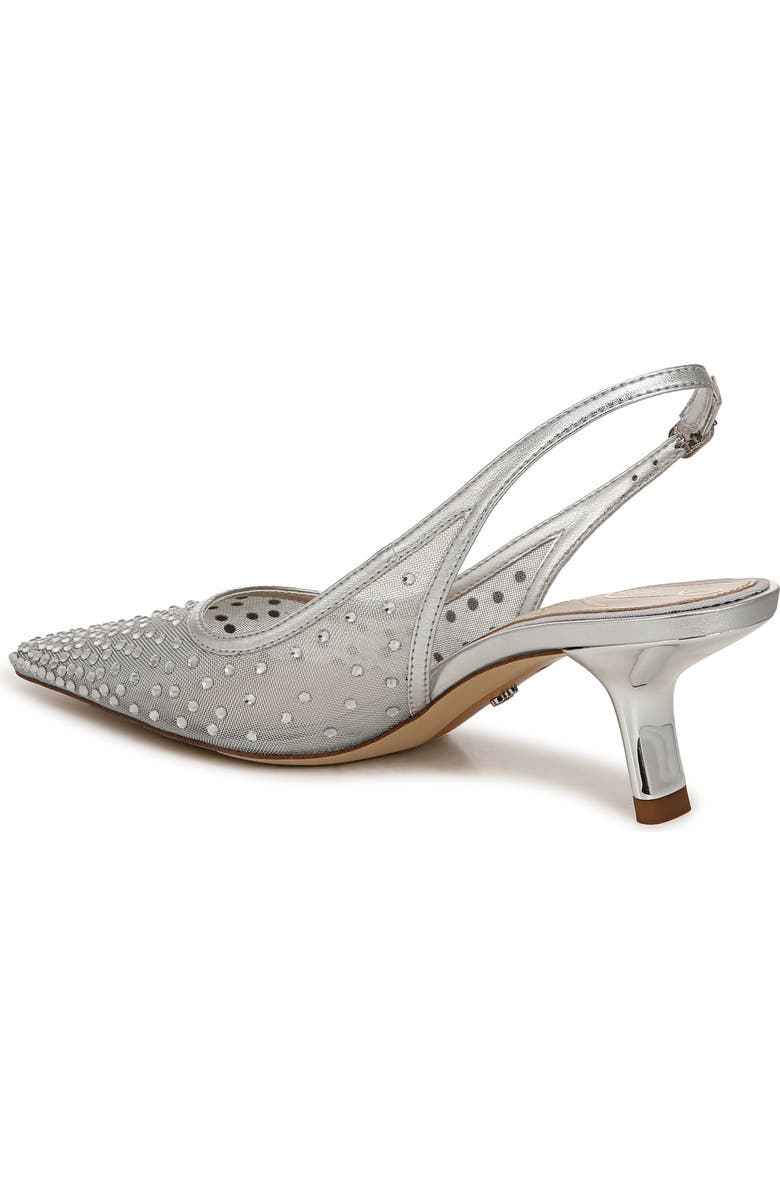 Sam Edelman Bianka Slingback Mesh Pointed Toe Pump, Alternate, color, Soft Silver
