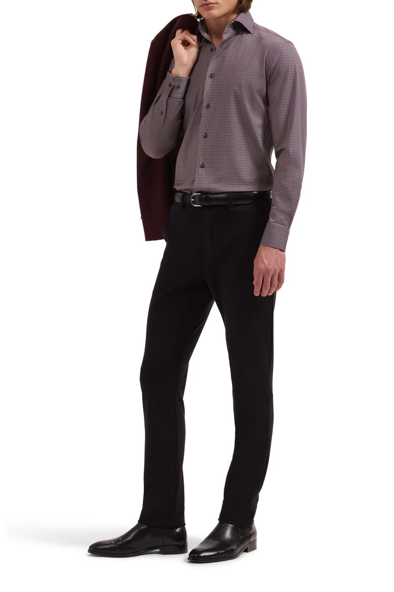 Devon OoohCotton® Print Button-Up Shirt, Alternate, color, BURGUNDY