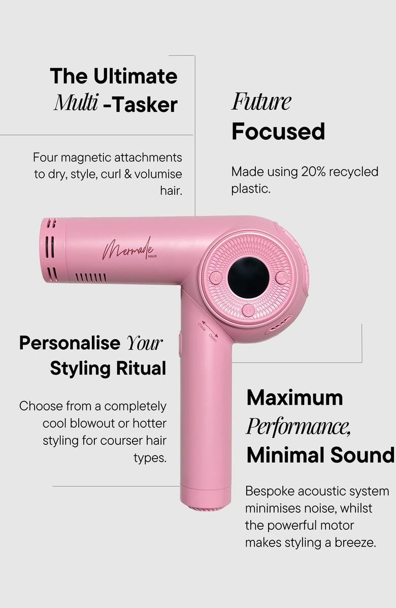 Mermade Hair M Ionic Hair Dryer, Alternate, color, Pink