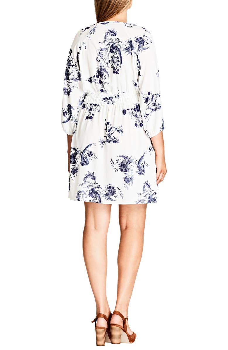 City Chic Shinjuku Print Tunic Dress, Alternate, color, 