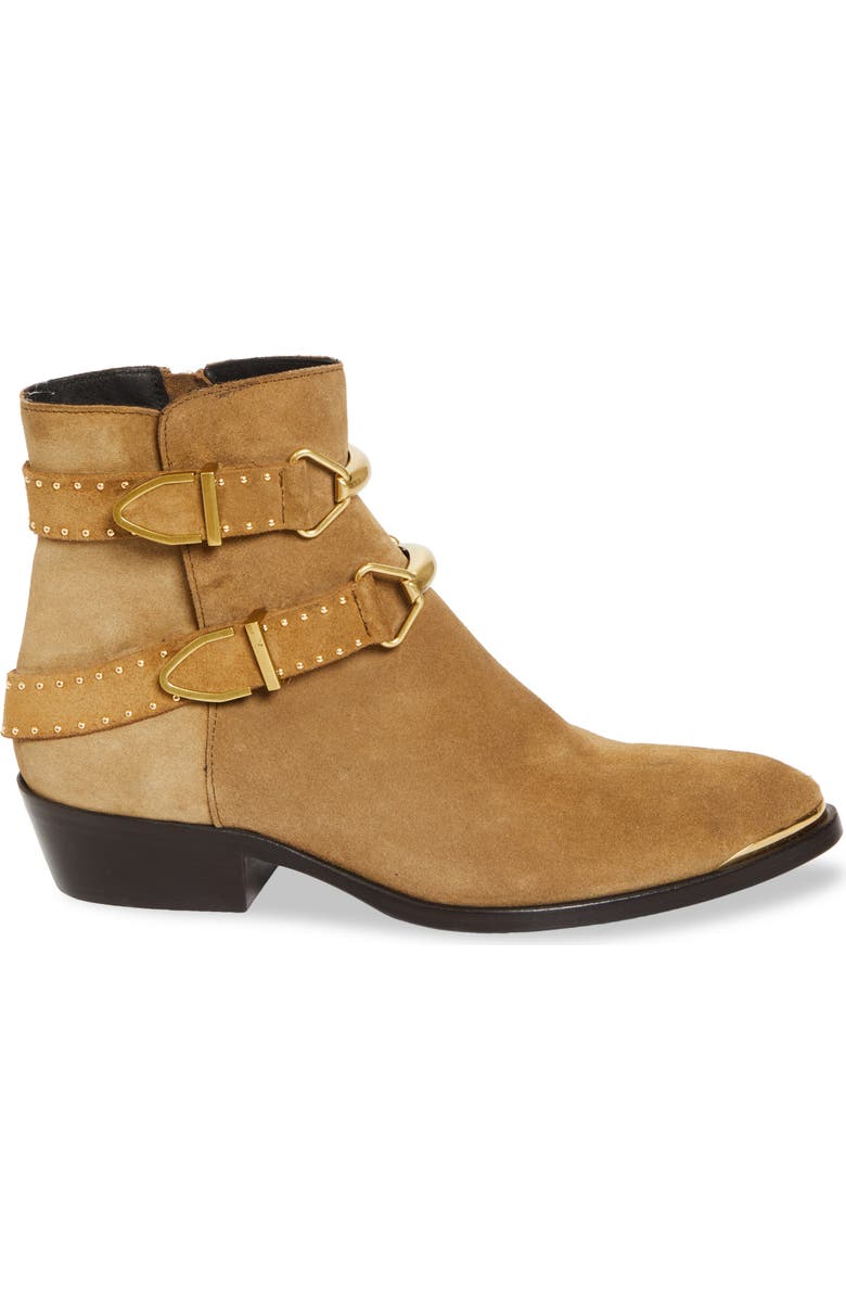 Isabel Marant Zalya Buckle Strap Bootie, Alternate, color, Taupe