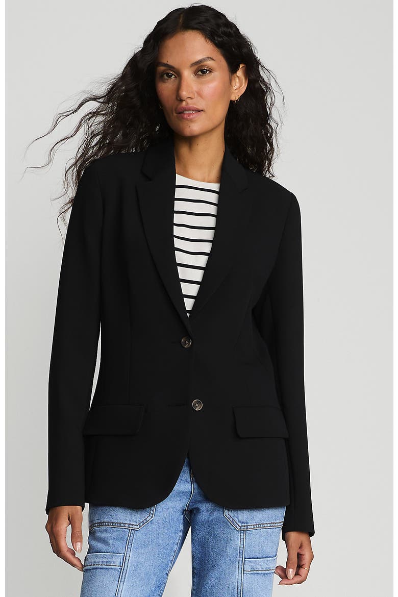 Crepe Blazer, Main, color, Black