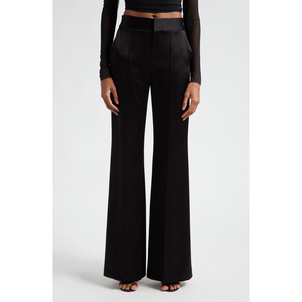 Alice + Olivia Dylan High Waist Wide Leg Pants in Black