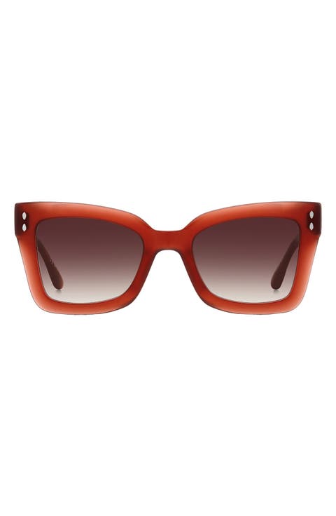 52mm Flared Rectangular Sunglasses