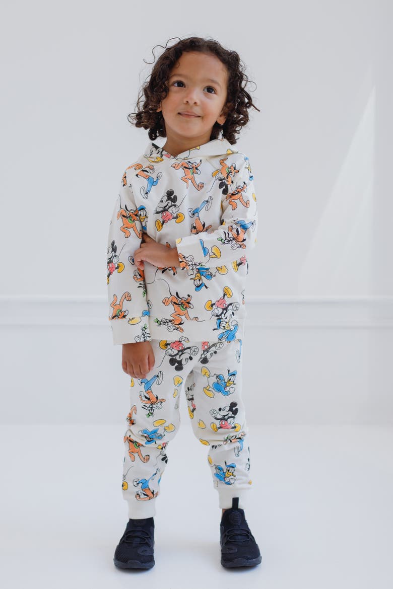 Mickey Mouse Fleece 2-Piece Hoodie and Joggers Set, Alternate, color, Mickey Friends Ivory