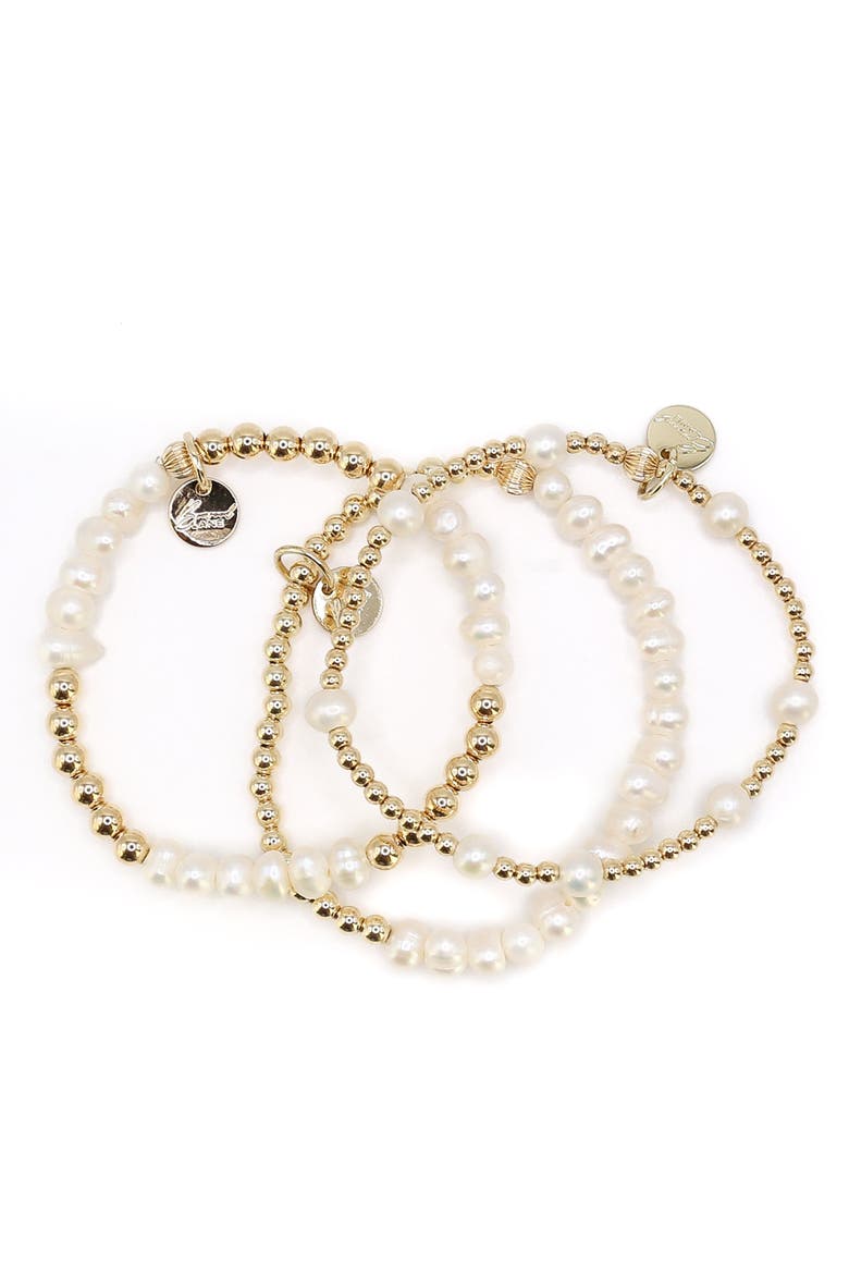 Savannah Freshwater Pearl Bracelet Stack, Alternate, color, White